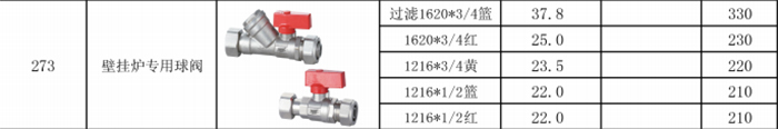 273壁挂炉专用球阀